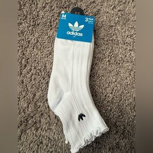 adidas White Ruffle Crew Socks